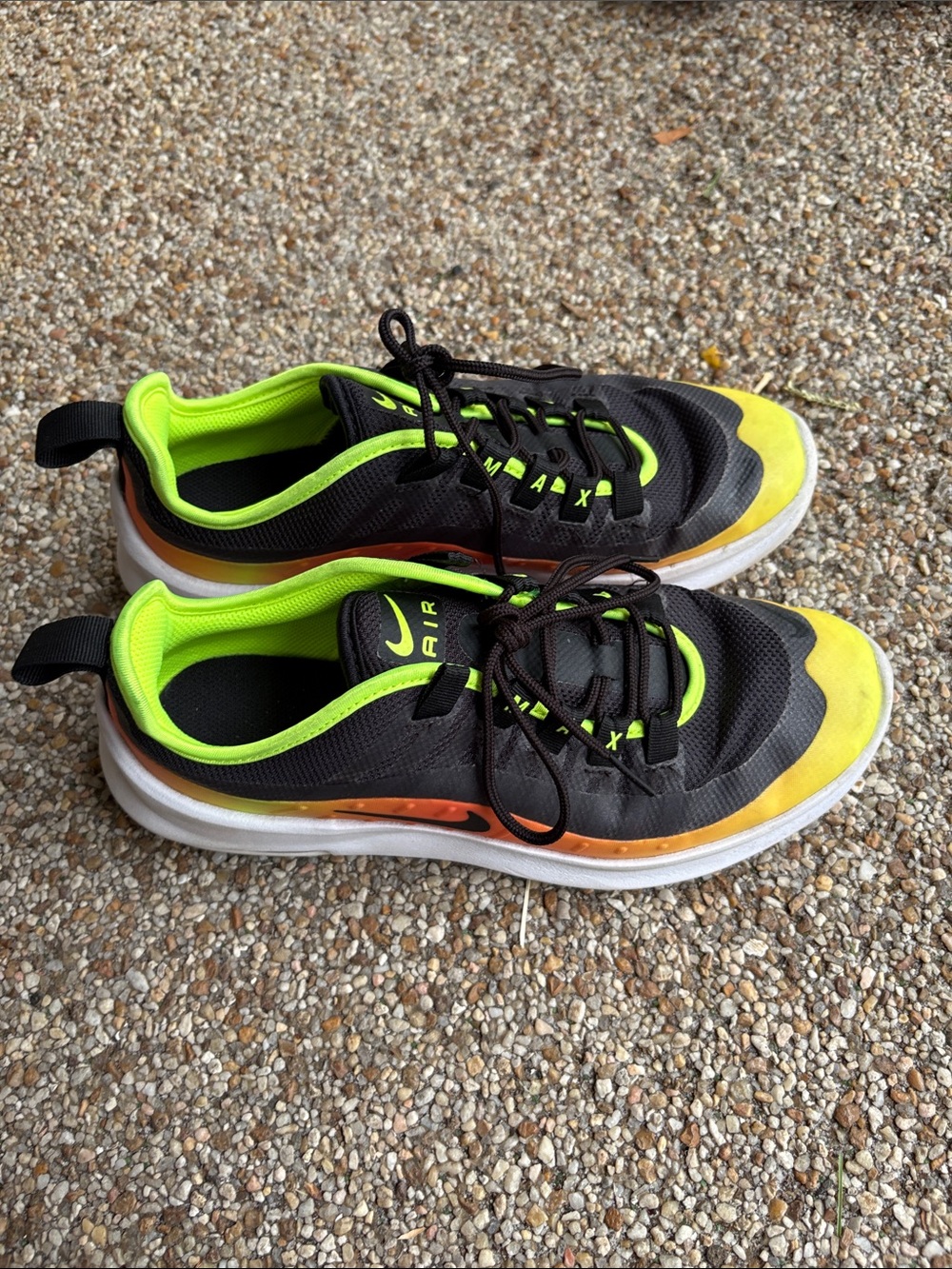 Nike Black Sneakers with Neon Green and Orange Accents